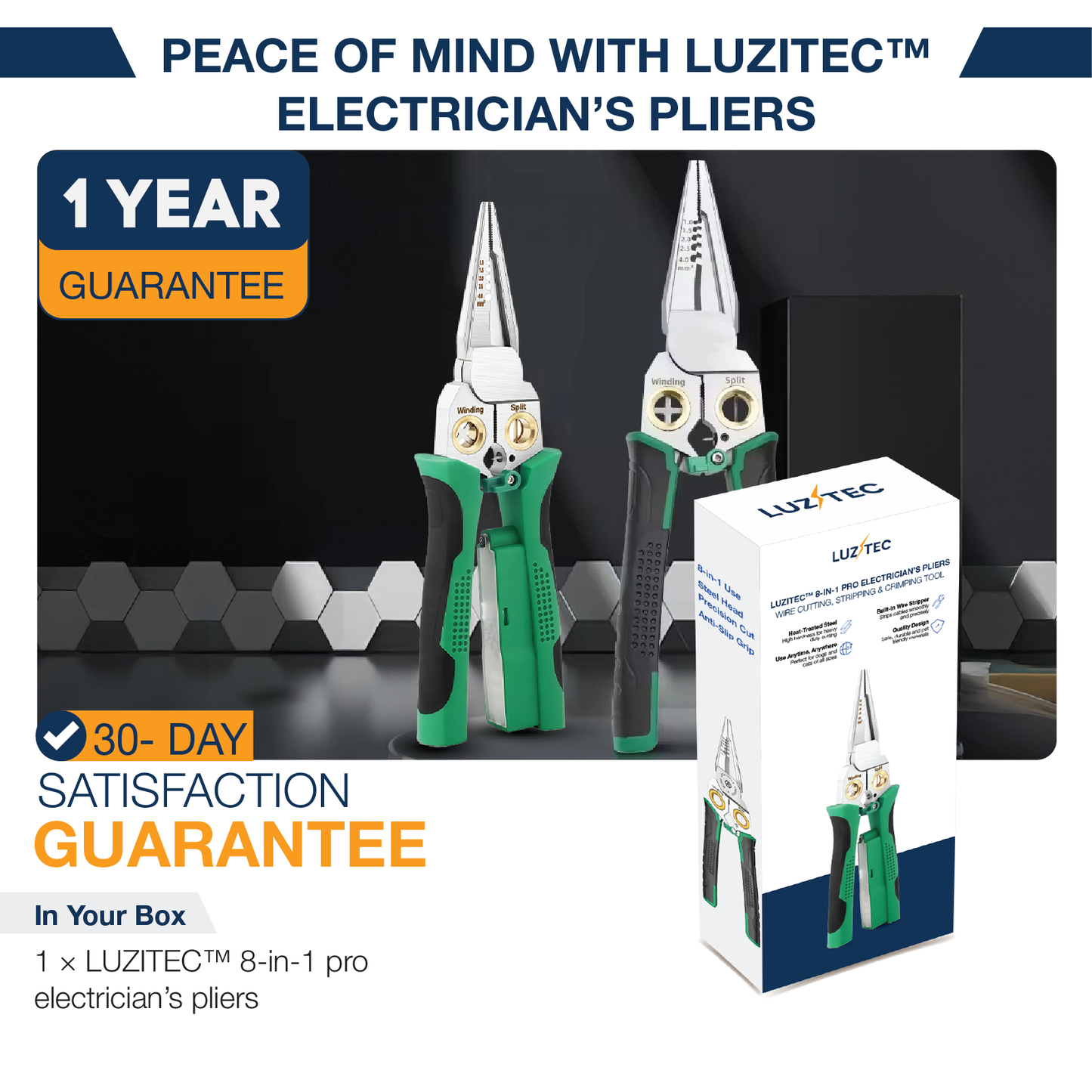 Luzitec™ ProGuard 8-in-1 Wire Stripper & Voltage Tester