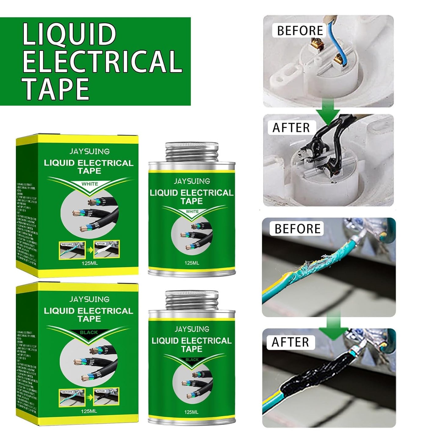 Luzitec™ ProSeal Liquid Electrical Tape – Heavy-Duty Wire Insulation (125ml, Black)