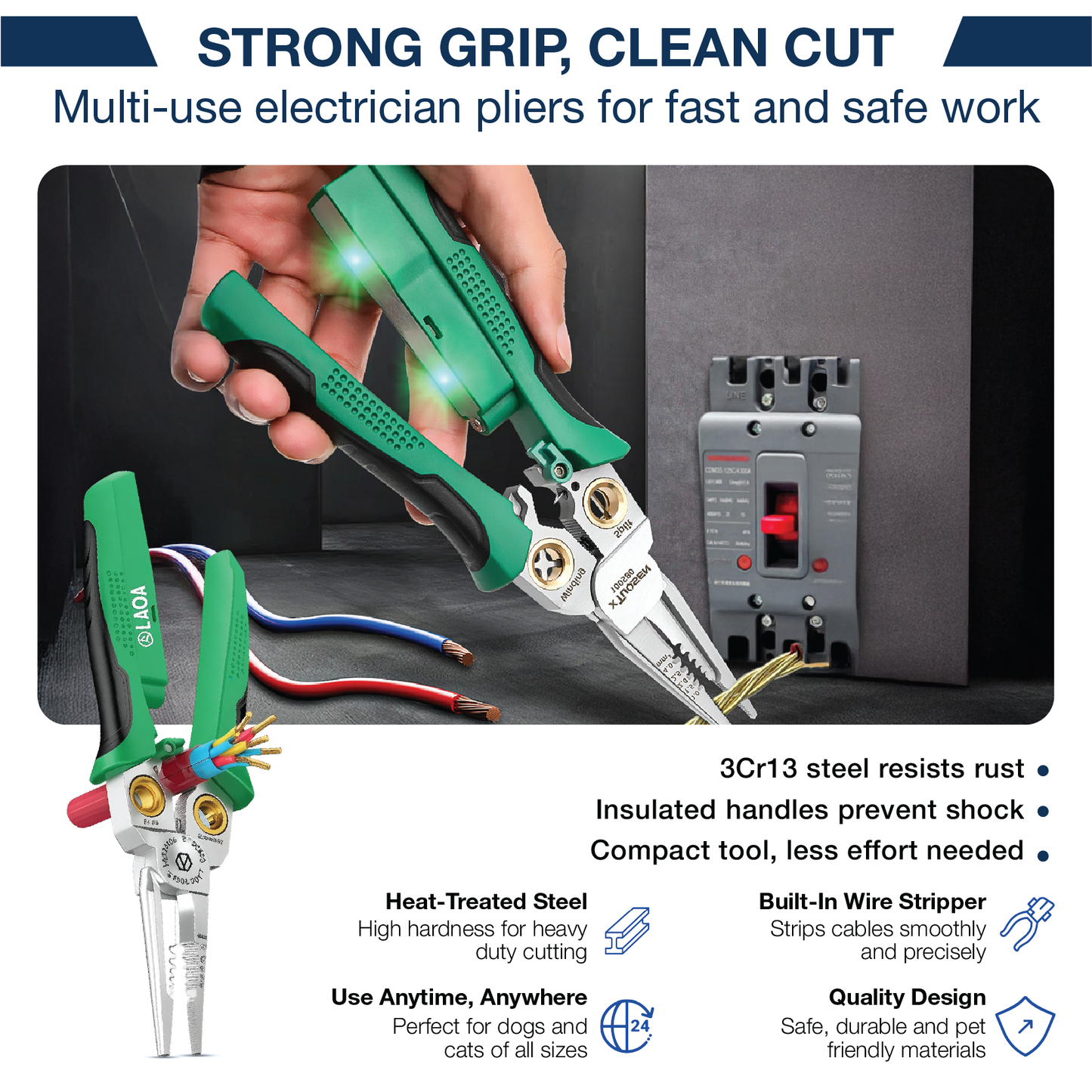 Luzitec™ ProGuard 8-in-1 Wire Stripper & Voltage Tester