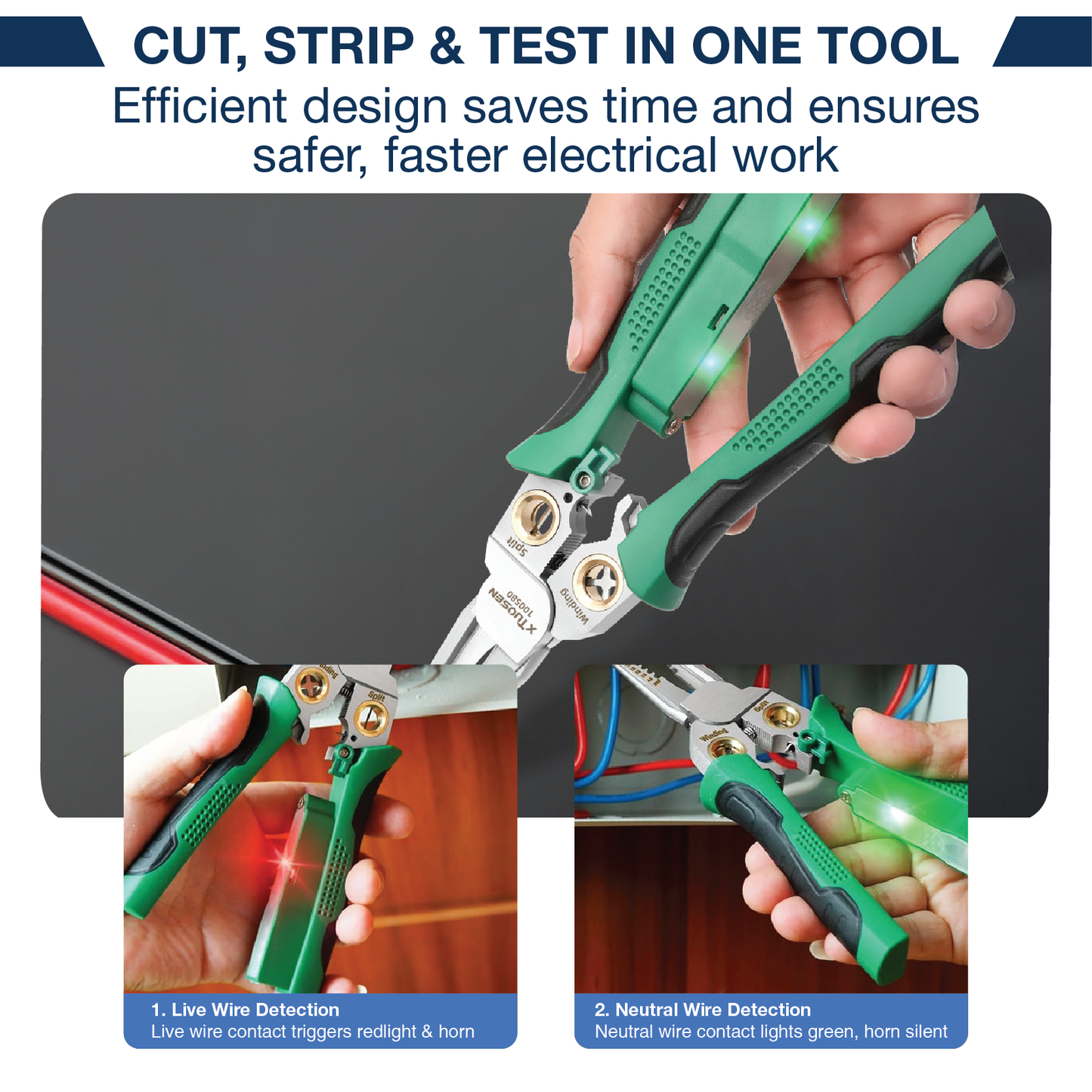 Luzitec™ ProGuard 8-in-1 Wire Stripper & Voltage Tester