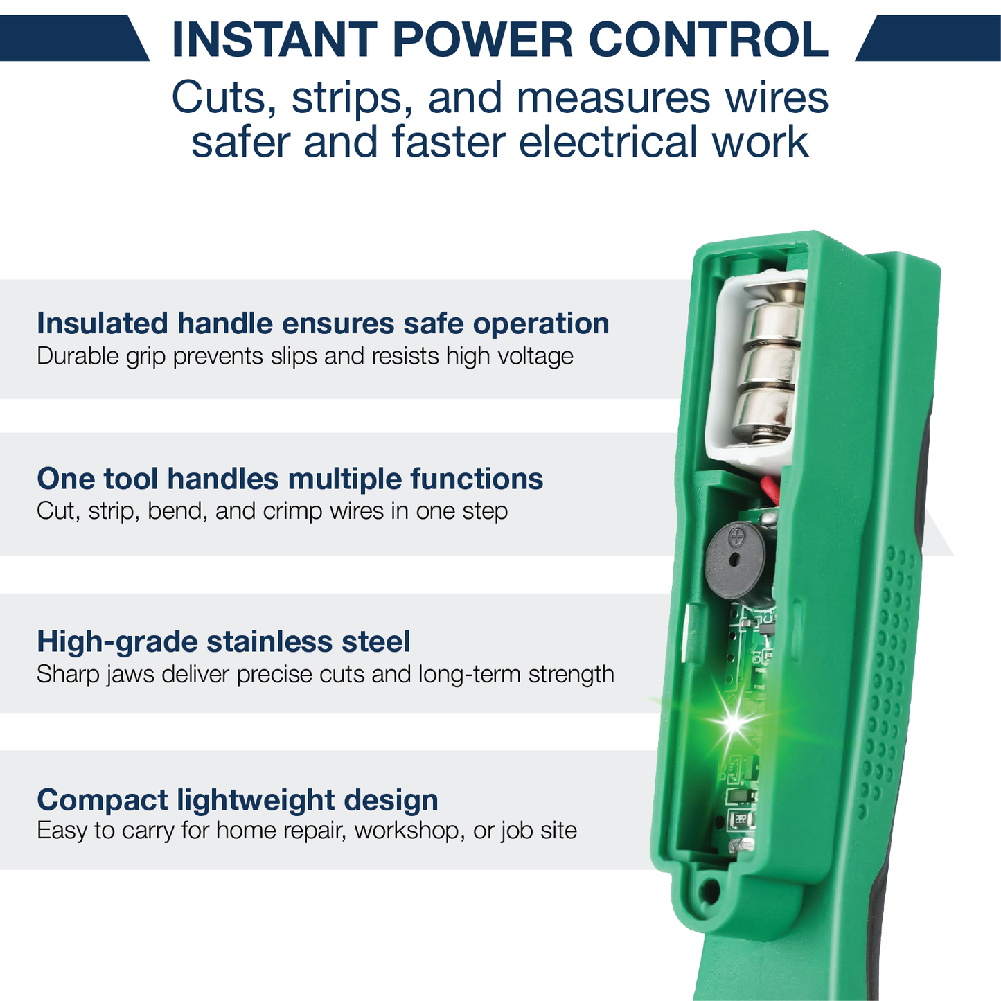 Luzitec™ ProGuard 8-in-1 Wire Stripper & Voltage Tester