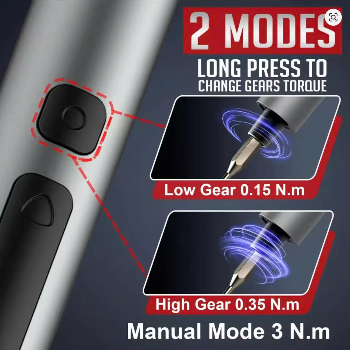 Luzitec™ ProFix 75-in-1 Precision Electric Screwdriver Kit – USB-C Rechargeable, Dual Torque, LED Light