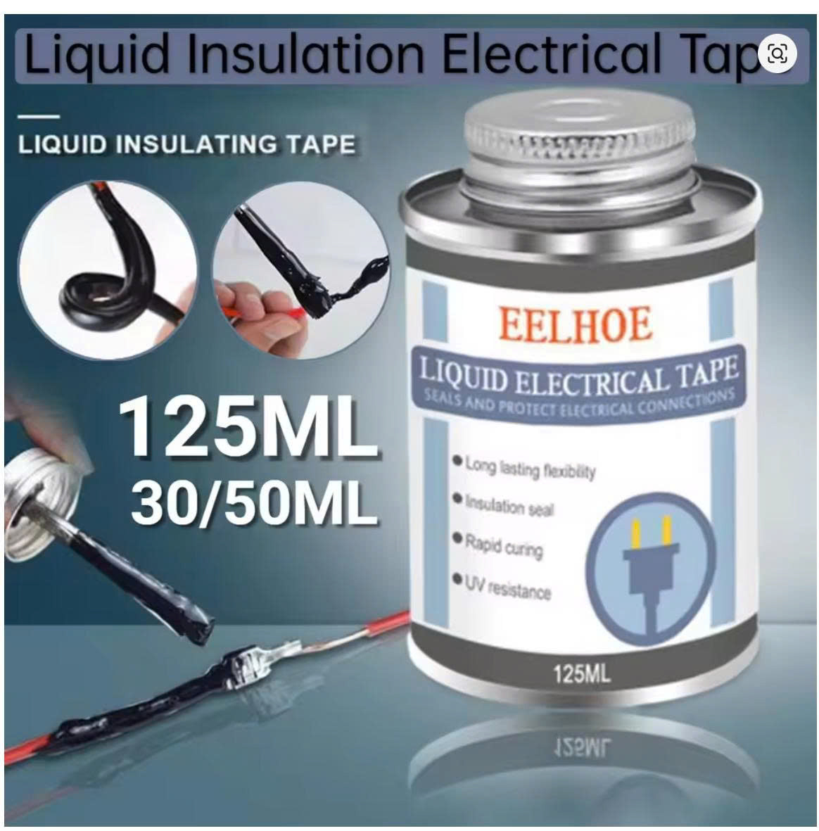 Luzitec™ ProSeal 125ml Liquid Electrical Tape – UV-Resistant, Fast-Drying Insulation & Wire Sealing Adhesive