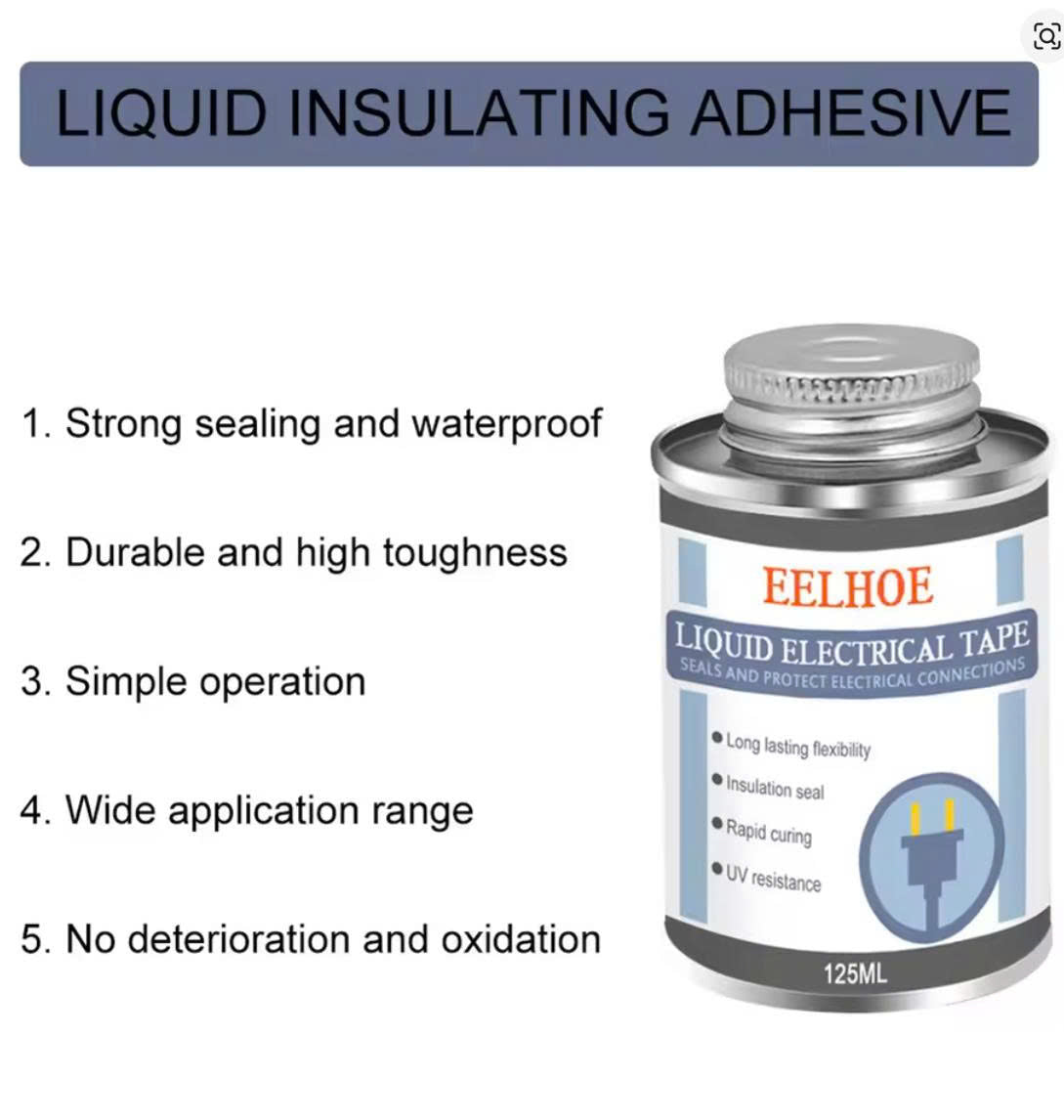 Luzitec™ ProSeal 125ml Liquid Electrical Tape – UV-Resistant, Fast-Drying Insulation & Wire Sealing Adhesive