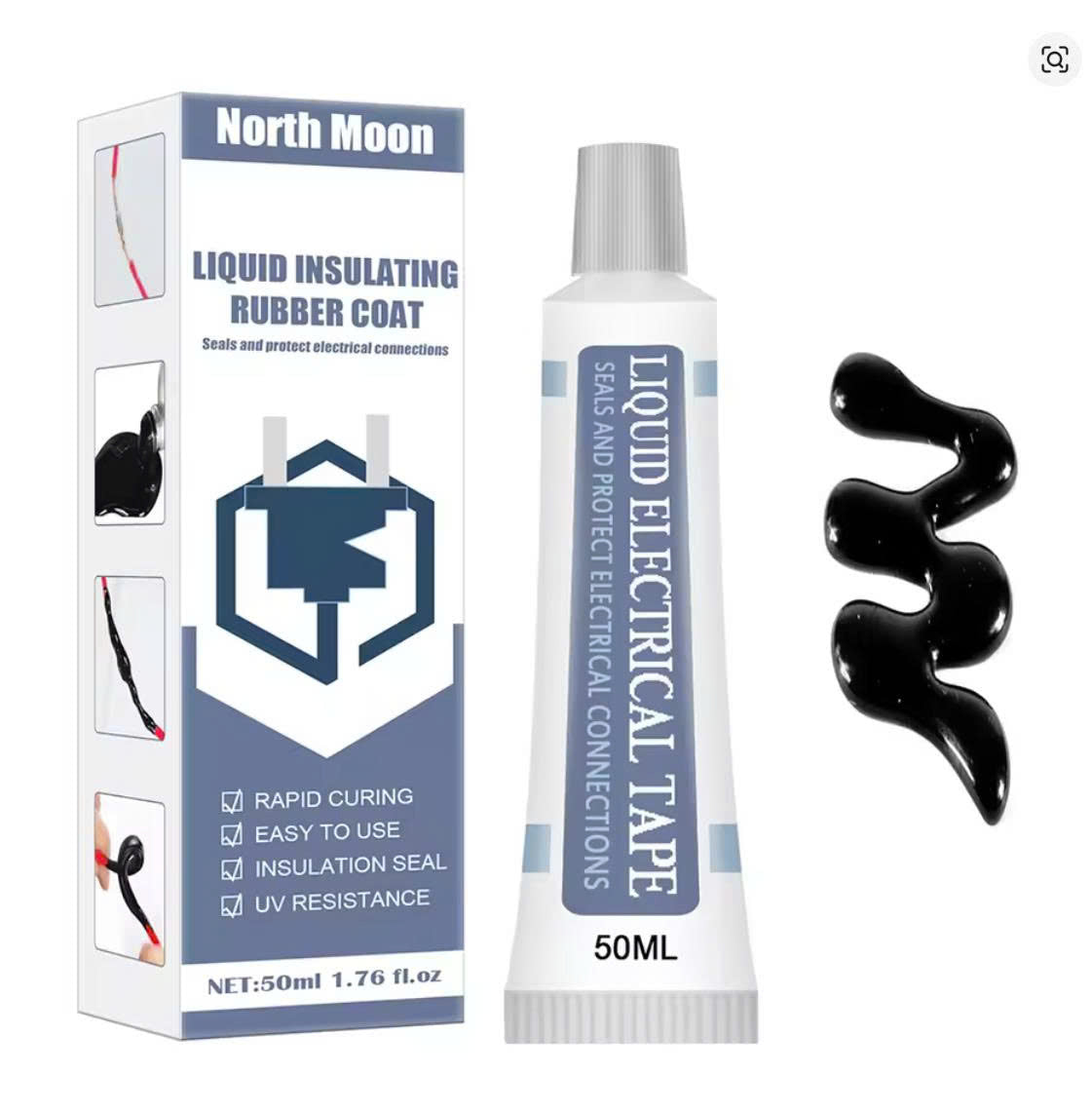 Luzitec™ ProSeal 125ml Liquid Electrical Tape – UV-Resistant, Fast-Drying Insulation & Wire Sealing Adhesive